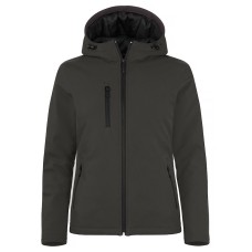 CLIQUE PADDED HOODY SOFTSHELL JACKET WOMEN DARK GREY