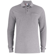 CLIQUE BASIC POLO L/S POCKET GREY MELANGE