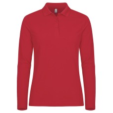 CLIQUE MANHATTAN WOMEN L/S POLO RED