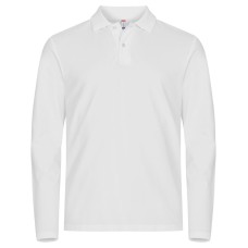 CLIQUE STRETCH PREMIUM POLO L/S WHITE