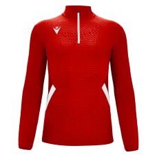 FRASER 1/4 ZIP TOP RED/WHT