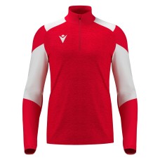 IZEL 1/4 ZIP TOP RED/WHT